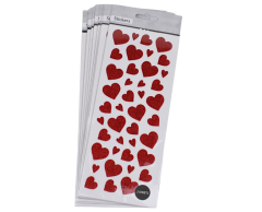 Glitter glimmer röda hjärtklistermärken (2 ark i 1 förpackning)