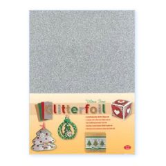 Glitterfolie i sølv