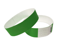 Gröna Tyvek-armband utan tryck med säkerhetslim