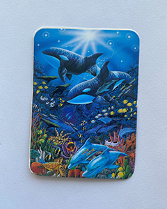 Späckhuggare - 95x70mm kvadratisk klistermärke med rundade hörn