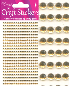 Guldrhinestensträngar 3mm, självhäftande, 418 st. paket