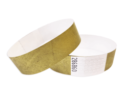 Guld Tyvek-armband utan tryck med säkerhetslim