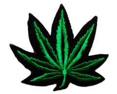 Hampa blad cannabis strykjärnsmärke