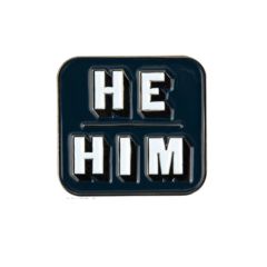 He/Him emalj pins
