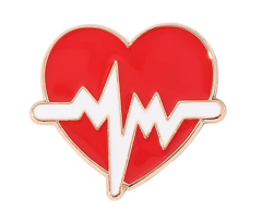 EKG-hjärtslagsbrosch - Elektrokardiograms pin, 41x45mm