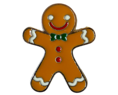 Pepparkaksgubbe julpin 26x22mm