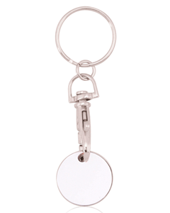 Vit kundvagnsmynt nyckelring för shoppingvagn