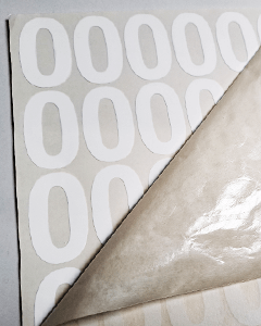 Dekalark med nummer 0 Vit