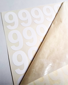 Dekalark med nummer 9 Vit