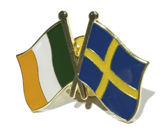 Irland - Sverige vänskapsflagga emaljnål