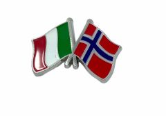 Italien / Norge vänskapsflagga emaljpin