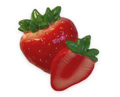 Jordgubbs kylskåpsmagnet, 3D fruktmagnet, 47x40mm