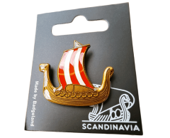 Viking longship emaljstift med blank finish