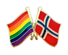 LGBT - Norge-Sverige vänskapsflagga emaljpin