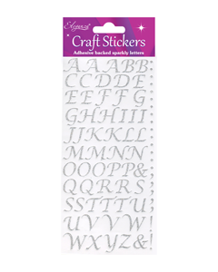 Silver glitter bokstäver klistermärken