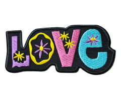 Love hippie strykemärke svart
