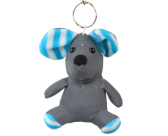 Ljusblå/vitrandig mus reflexdjur utan logotyp