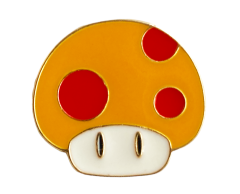 Mario stor-svamp pin Retro gaming 19x21mm