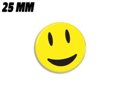 Gul mycket glad smiley magnet 25 mm