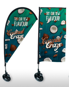 Beachflagga mini med sugkoppfot