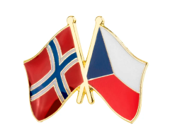 Norge - Tjeckien vänskapsflagg pin 25x20mm