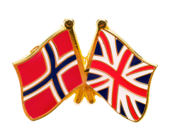 Norge - Storbritannien flagga vänskapsnål