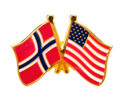 Norge - USA flagg vänskapspin