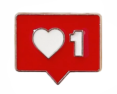 'Like' emalj pin, 18x15mm