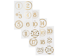Sifferklistermärken för paketkalender 1-24