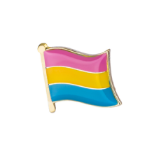 Flaggpin för pansexualitet, rosa, gul och blå