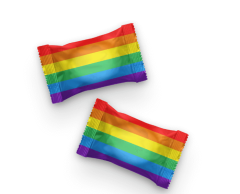 Pride karameller i 500g regnbågsförpackning