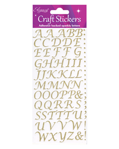 Guld glitter bokstäver klistermärken