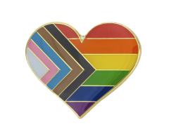 Progress Pride hjärta flagga pin