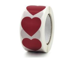 Röda hjärtklistermärken, 25 mm, 500 st.