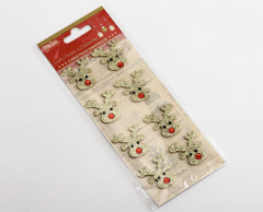 Glitter Renen Rudolf julklistermärken 8 stycken