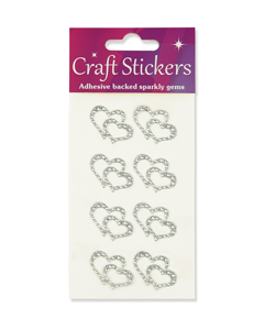 Dubbla silverhjärtan som diamanter klistermärken