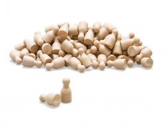 Set med 100 naturliga spelpjäser