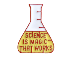 Erlenmeyer flask emaljpin - Science is magic that works 25x18mm