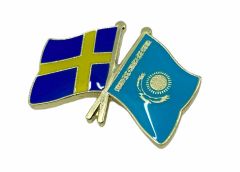 Sverige / Kazakstan vänskapsflagga emalj pin