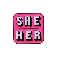 She/Her emaljpin