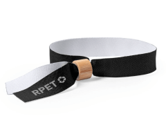 Svarta RPET eventarmband utan tryck med bambulås