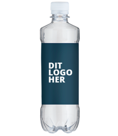 Vatten på flaska med logotyp - 0,5 l - modell Bone - Möjlighet för kolsyra
