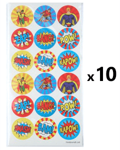 Superhjälte klistermärken 10 ark