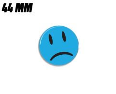 Blå sur smiley magnet 44mm