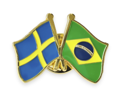 Sverige - Brasilien vänskapsnål, 25x20mm