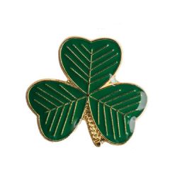 Trekløver emalje pin med epoxy