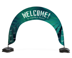 stor buet banner med tryk til indgange eller målstreg