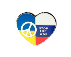 Stop the war Ukraina hjärtpin