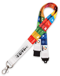 Globala mål nyckelband med eget logotyp i fullfärg CMYK