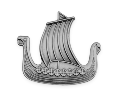 Vikingaskepp - Klassisk souvenir pin i metall 